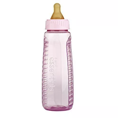 Gerber First Essentials Baby Bottle, Latex Nipple, 9 oz | Pink, FREE SHIPPING