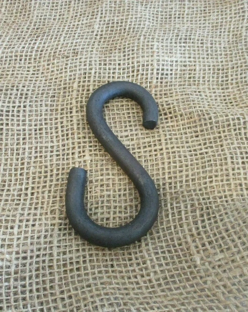 4  Iron Rustic S Hooks 5" Inches Pot Hanger Hand Forged Sturdy Plant Colonial