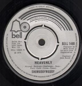 SHOWADDYWADDY Heavenly 7 INCH VINYL UK Bell 1975 Four Prong Label Design /VG