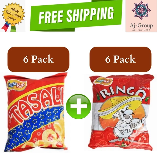 PACK DE 6 chips Ringo Hala saveur de fromage + 6 pack de chips Tasali ...