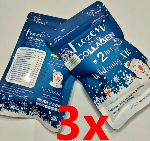 3x Frozen Collagen Collagène L-glutathione Blanchissant Whitening halal gélules