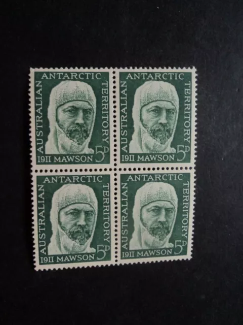 Australian Antarctic AAT block of 4 mint MUH stamps 1959 5d Sir Douglas Mawson
