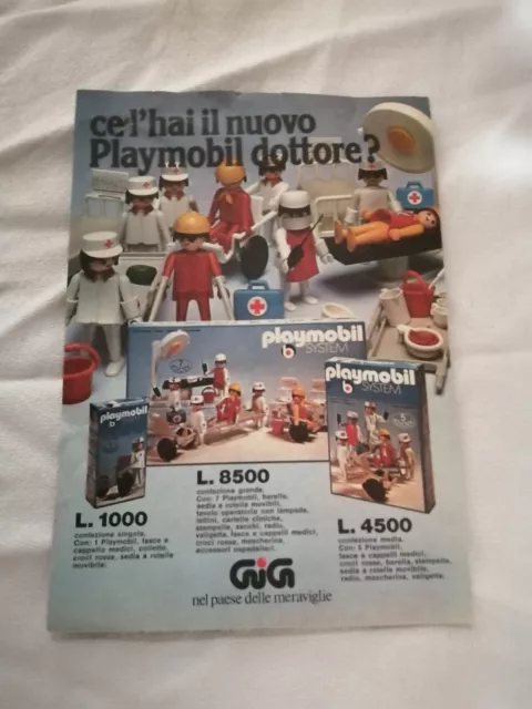 PUBBLICITA' ORIGINALE - ADVERTISING - WERBUNG "PLAYMOBIL" GIG anni 70/80