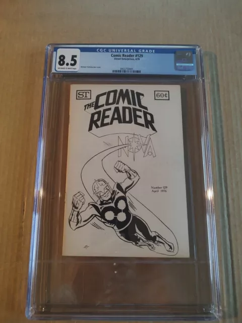 The Comic Reader 129 CGC 8.5 (Very Fine Plus) OWW Pgs! 1st Nova!