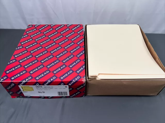 Smead 34215 Manila End Tab Fastener File Folders With Reinforced Tab - Letter -
