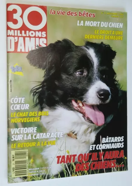 30 Millions d'Amis French Dog Magazine Nov 1988 Border Collie Cover
