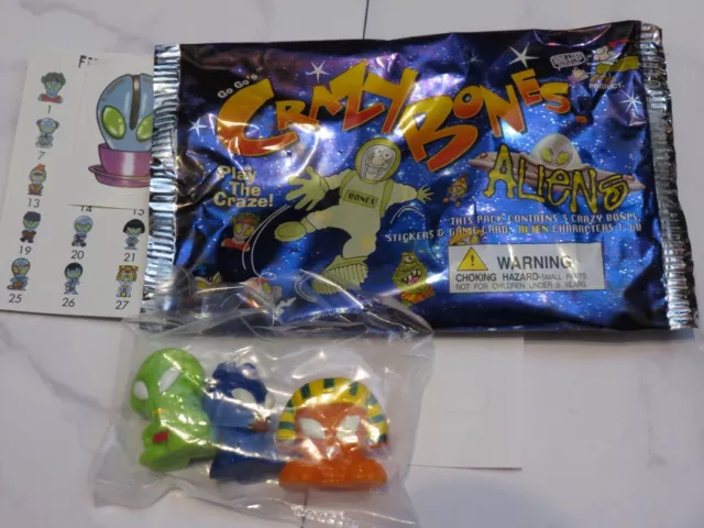 GENUINE CLASSIC CRAZY BONES GOGOS BRAZIL GELOUCOS GELOCOSMICOS *ALIENS*  SEALED 4626004008