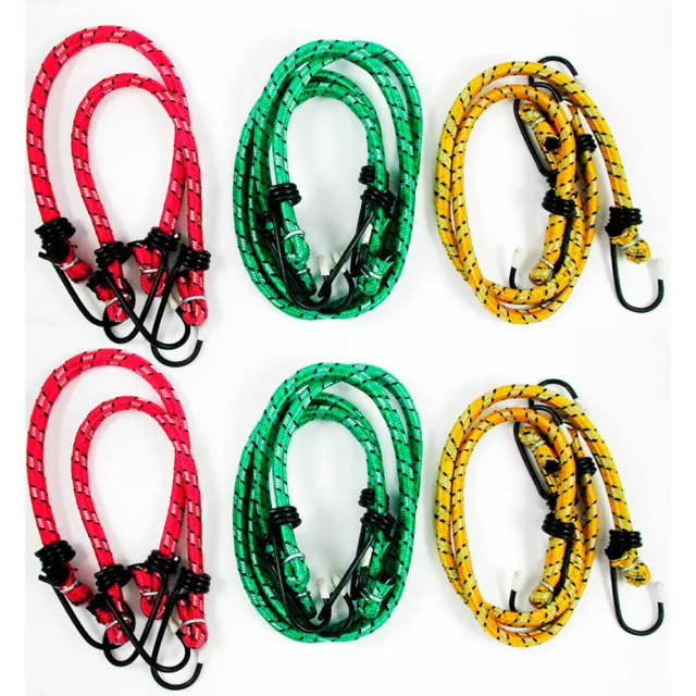 12 Bungee Cord Strap Heavy Duty Tarp Bungie Elastic Tie Down Set 12" 18" 24" New