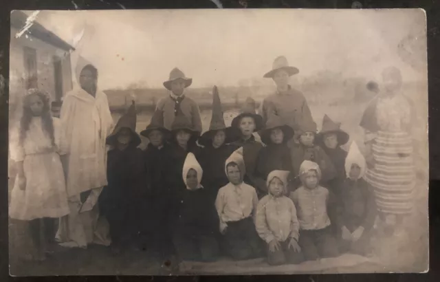 Mint USA Real Picture Postcard RPPC Vintage Halloween Costumes Childrens