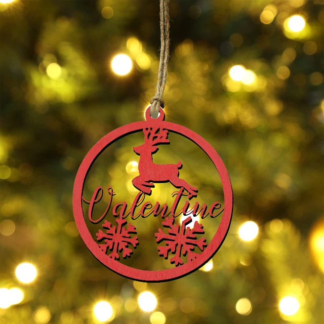 2023 Decoración del árbol de Navidad Personalizar Nombre Copo de Nieve Alce Árbol de Navidad Regalo