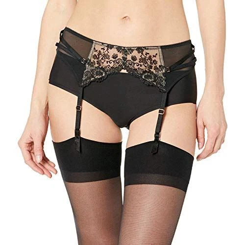 Gossard Donna Sparkle Vip Reggicalze Intimo, Nero, XS