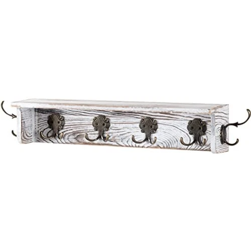 Coat Hooks Coat Rack with 6 Double Hook Wall Mounted Coat Hat Hanger Hooks