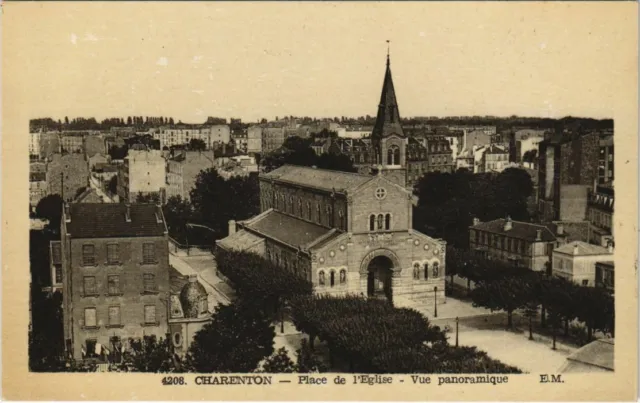 CPA CHARENTON - Place de l'eglise - panoramic view (146846)
