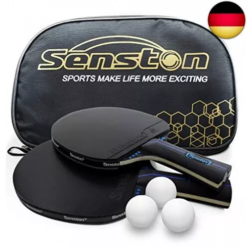 Senston Tischtennis Schläger Set, Profi 2 Tischtennisschläger und 3 T