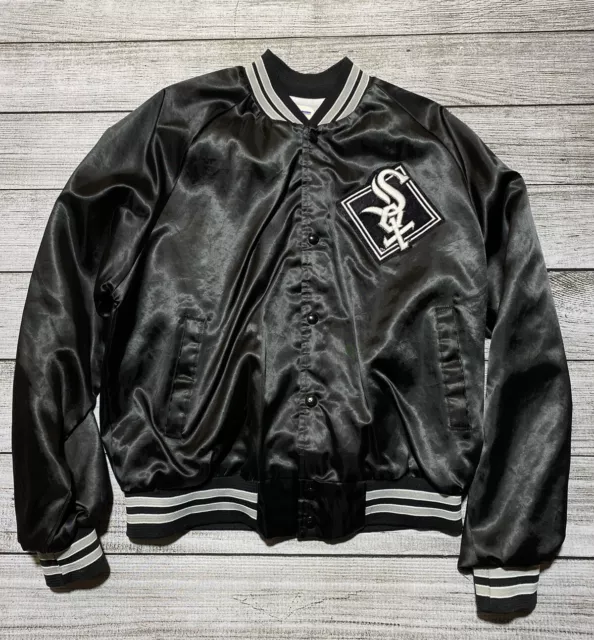 Vintage Chicago White Sox Felco Pinstriped Dugout Bomber Jacket