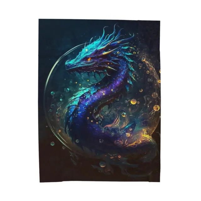 Blue Dragon Velveteen Plush Blanket