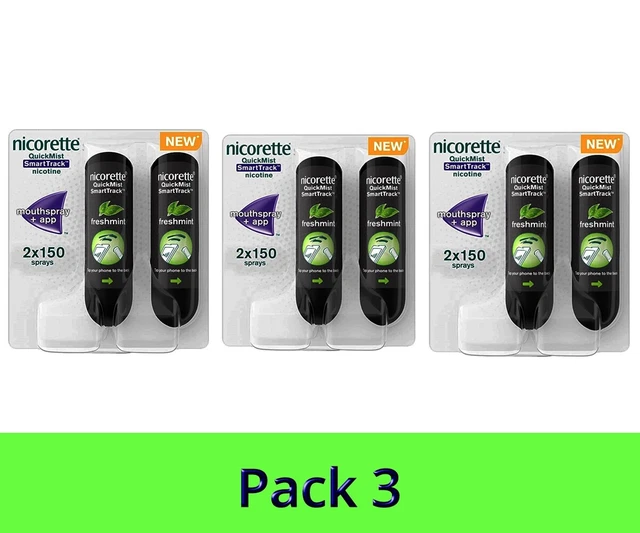 Nicorette QuickMist SmartTrack Freshmint Mouth Spray 2*150  ==3 Pack  03/2023