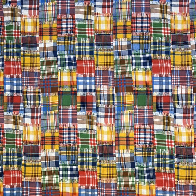 Tela a cuadros estilo mosaico vintage años 70 algodón retro mod de 70"" x 40"" de ancho