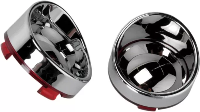 Chrome Mirror Red Turn Signal Lens Lenses & Visor for Harley Sportster Softail