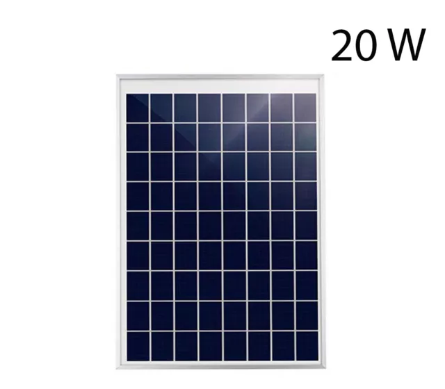Pannello Solare Fotovoltaico 20w Energia 18V Pinza Coccodrillo campeggio