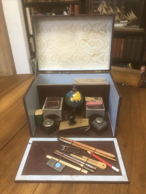 Ancien Coffret D'Écriture Pour Enfant - Boîte Papeterie Atlas Paris 1920 - Jouet Vintage