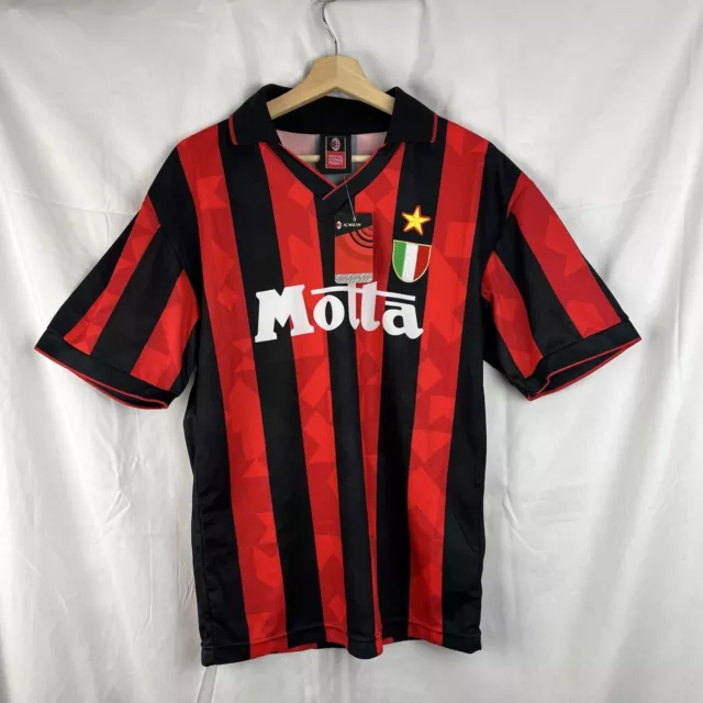 AC Milan Football Shirt Mens Small Score Draw Repro 1993/94 Motta Retro 90s BNWT