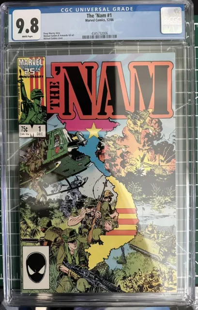 The 'Nam #1 - CGC 9.8 - WHITE Marvel Comics 1986 Doug Murray Michael Golden