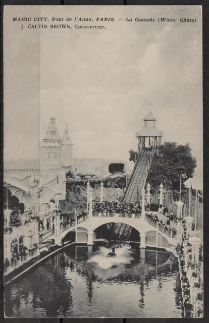 Postcard Paris VII. District, Magic City, Pont de l'Alma, La Cascade