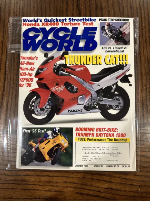 Cycle World Jan 1996 Yamaha YZF600 Thunder Cat!!!!