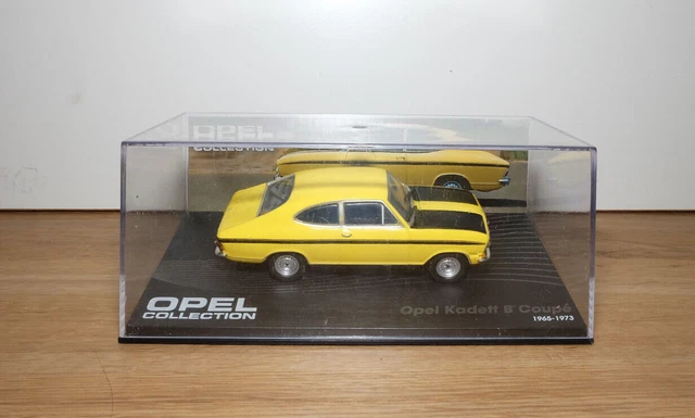 OPO 10 – 2 Oldtimer 1:43 – Opel Kadett B 1965 & Ford Taunus – Metall, Vitrine