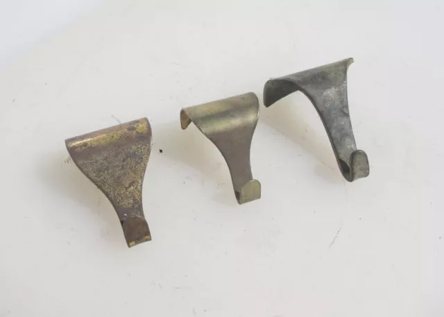 Vintage Brass Picture Rail Hook Moulding Hanging Antique Hooks Hangers Old ODD