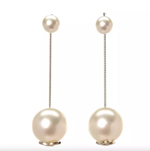 Sold at Auction: Chanel - Crystal Turnlock Pearl Earrings - Vintage Gold CC  Logo Rhinestone Drop