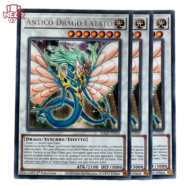 Yu-Gi-Oh! set x3 carte ita 1ed rara maze-it050 antico drago fatato synchro