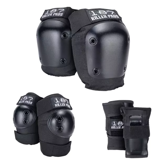 187 Killer Pads Skateboarding Knee Pads, Elbow Pads, and Wrist Guards, Six Pack