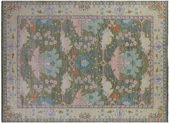 William Morris Handmade Wool Rug 10' 0" X 14' 0" - Q20185 William Morris Handmade Wool Rug 10' 0" X 14' 0" - Q20185