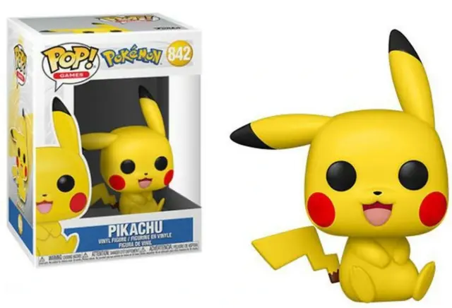 POKEMON Figurine PIKACHU ASSIS 10 cm N° 842 FUNKO "POP" OFFICIEL