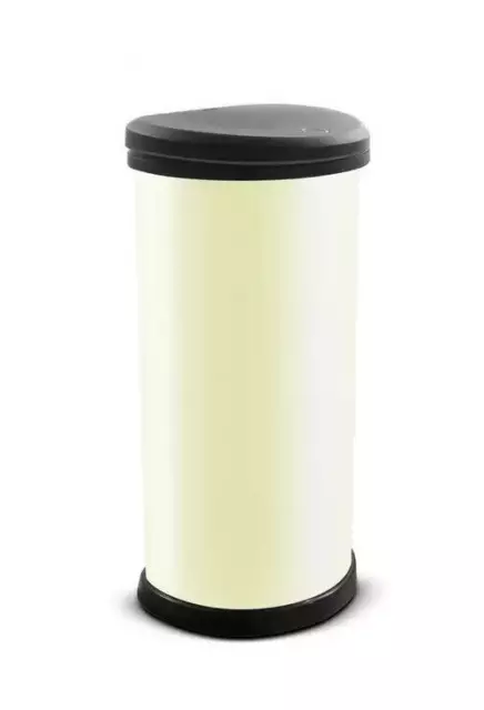 Touch Top Bin 40 Litre Light Weight Plastic Ivory Kitchen Dust Bin By Curver