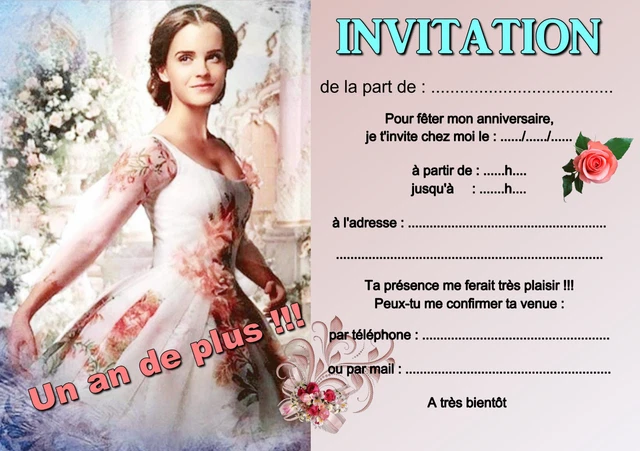Lot De 5 à 14 Cartes D'invitation Anniversaire - Modèle REF 352 - Neuf