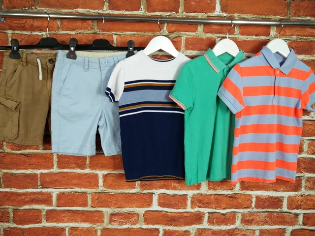 BOYS BUNDLE AGE 5-6 YEARS M&S GAP etc SHORT SLEEVE T-SHIRT POLO TOP SHORTS 116CM
