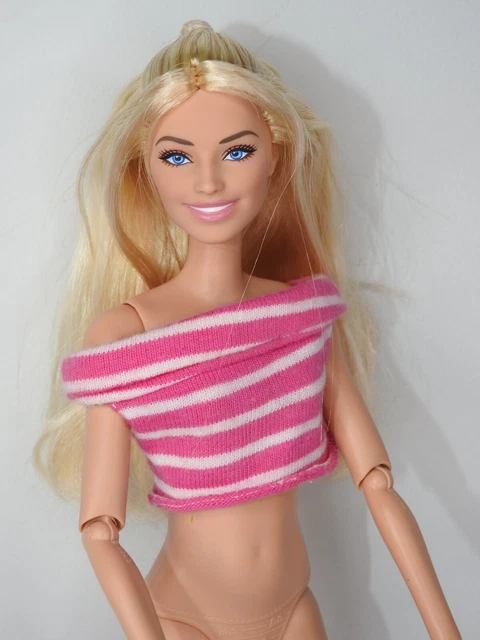 BARBIE DOLL CLOTHES Retro Vintage #Aug284 Pink Stripe Knit Top