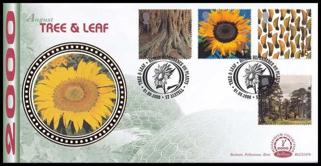 2000 GB Tree & Leaf Benham BLCS187b FDC Human Dependence St Austell SHS