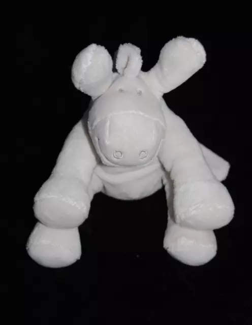 Peluche doudou âne NOUKIES NOUKIE'S Paco blanc gris Poudre d'étoiles  22 Cm TTBE