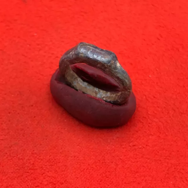 Ancient Bronze Ring Viking with Pattern Artifact Antique Original Size 3,5 US