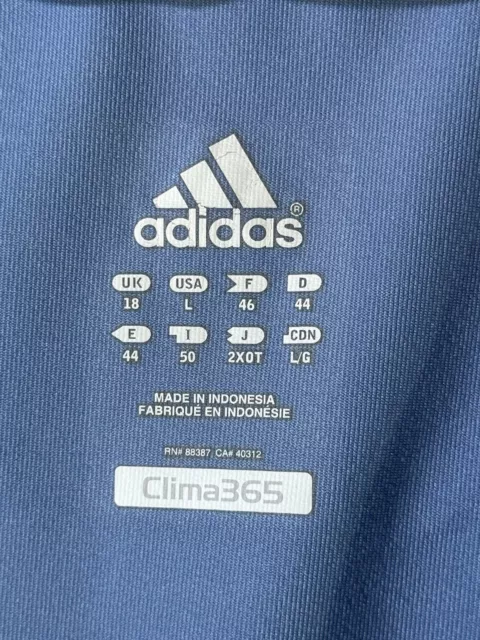 Adidas Clima 365 Track Jacket Mens Large Blue Full Zip Long Sleeve Gym Sport Run 3