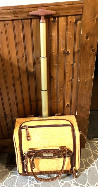 Samantha Brown Spinner Luggage Underseater Bag-Yellow Brown 16x14x8