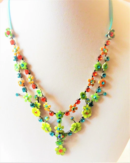Collier Plastron Vintage Années 1920-30 - Strass Et Fil Métallique, Fait Main En France