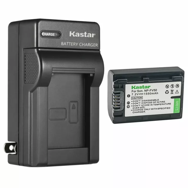 Kastar Battery Wall Charger for Genuine Sony NP-FV30 NP-FV50 OEM AC-VQH10 BC-TRV