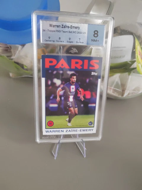 Carte Rookie Warren Zaïre-Emery (PSG) - Stadium Topps Chrome 2022-23 - Gradée 8.5