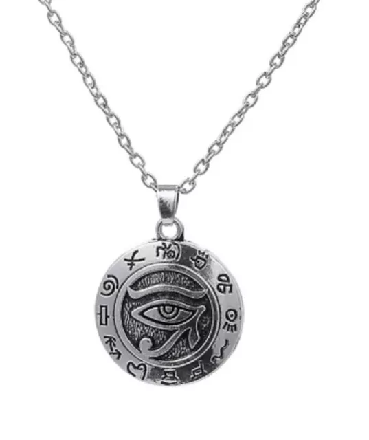 Religious Egyptian Eye of Ra Horus Udjat Pharaoh Protection Power Chain Necklace