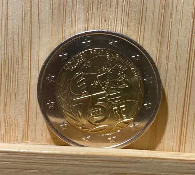 Pièce de 2 euros rare 75 ans Unicef 1946-2021 République Française.
